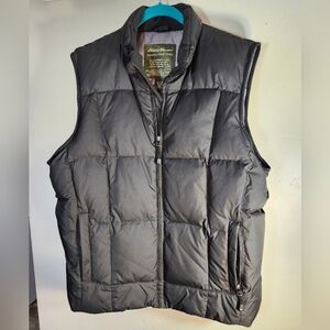 Eddie Bauer Premium Goosedown Quilted Puffer Vest Black Sz L
